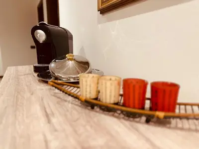 Set per la preparazione di tè e caffè presso Hotel Banatium B&B Cucina