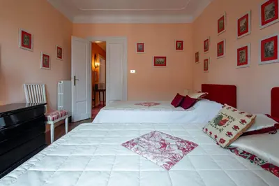 Letto o letti in una camera di Casa Golena