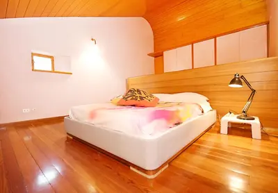 Letto o letti in una camera di Villa di design con grande parco