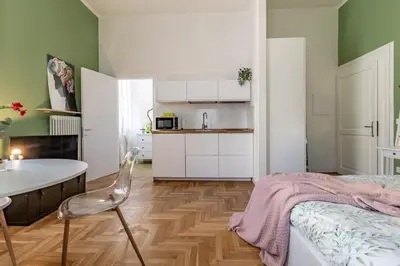 Letto o letti in una camera di Studio liberty a 100 metri dalle mura