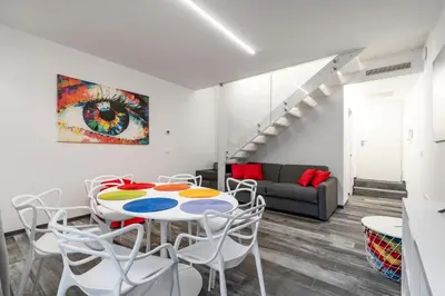 Area soggiorno di Palazzo Ruzante Padova - Barcellona Apt