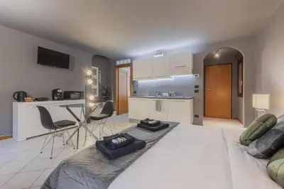 Letto o letti in una camera di Charme Studio - Parcheggio a 20 Mt - 5 min dalla Fiera di Vicenza