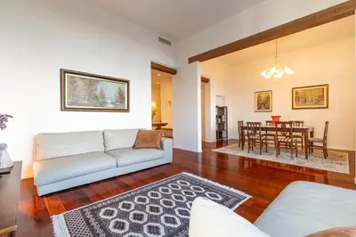 Area soggiorno di Palazzo Boito Luxury Apartment on Lido with Venice view