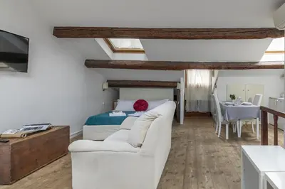TV o dispositivi per l'intrattenimento presso Nice Lovely Attic for 4 person with Wifi - A/C