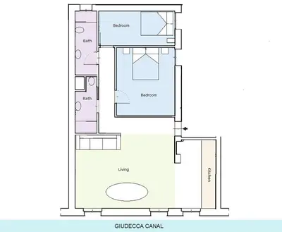 Planimetria di 3 Windows on St Mark - Canal View Apartment