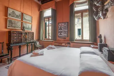 Letto o letti in una camera di Ca' del Mondo Novo, the Alcantara apartment close to San Marco and Rialto