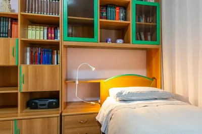 Letto o letti in una camera di Casa Luna appartamento alle Terme con 3 Camere da Letto vicino alla Stazione