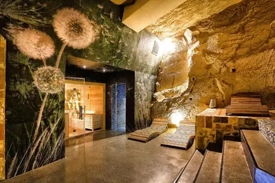 Area soggiorno di Chez Les Grottes