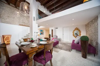 Area soggiorno di Cà Patron Loft Venice - Canal View