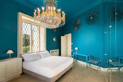 Letto o letti in una camera di Villa del Cavaliere Berico