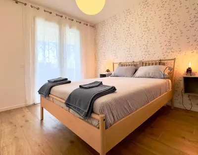 Letto o letti in una camera di 20 min Venezia Modern Apartament with terrace