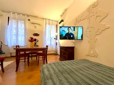 TV o dispositivi per l'intrattenimento presso Venezia-Mestre Art Apartament Bros#4
