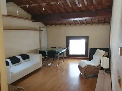 Area soggiorno di Attic in the center of Vicenza