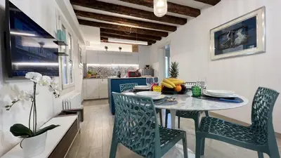 Area soggiorno di Apartment Stella Bis, 500m from Rialto's Bridge
