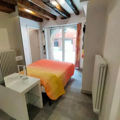 Letto o letti in una camera di Corte Morandi