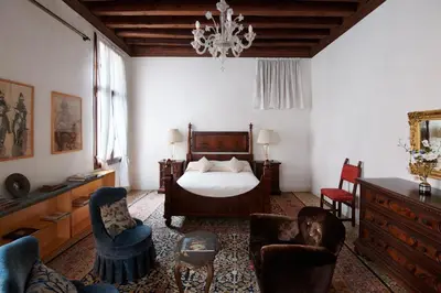 Letto o letti in una camera di Palazzo Contarini Della Porta Di Ferro