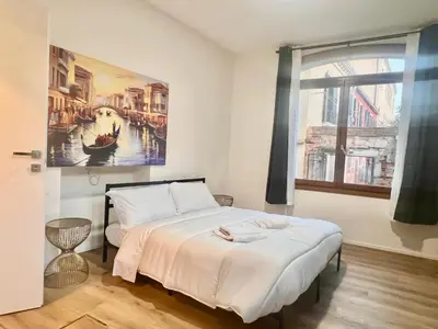 Letto o letti in una camera di Villa Margherita