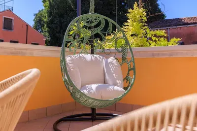 Planimetria di Casa dell'Aviatore con terrazza sul giardino