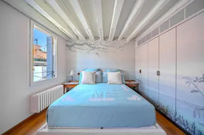 Letto o letti in una camera di Casa Luce
