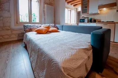 Letto o letti in una camera di Jungle Veranda Colli Berici, con Ristorante