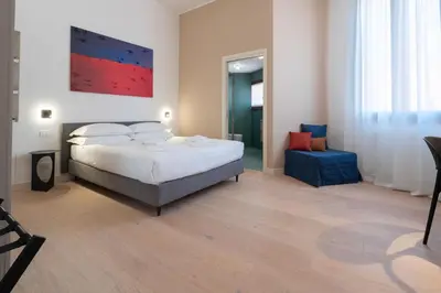 Letto o letti in una camera di Ca' Marcello Maestrale