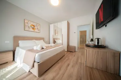 Letto o letti in una camera di Abano Terme-Luxury Suites, 4 ospiti-free parking