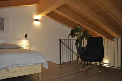 Letto o letti in una camera di Giardino di Lei, appartamento Giallo
