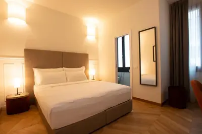 Letto o letti in una camera di Fenice Studios