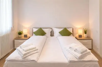 Letto o letti in una camera di Villa Lucchetta - Tre Camere e Appartamento con parcheggio Interno