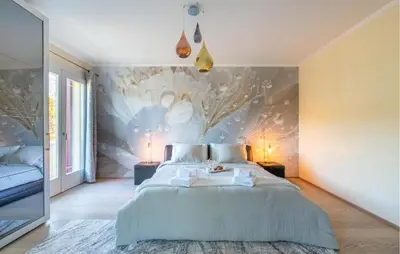 Letto o letti in una camera di Lovely Home In Villa, Teolo With Sauna
