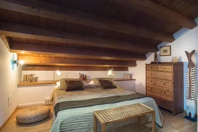 Letto o letti in una camera di Duplex at the entrance to Venice 2 bathroom and terrace