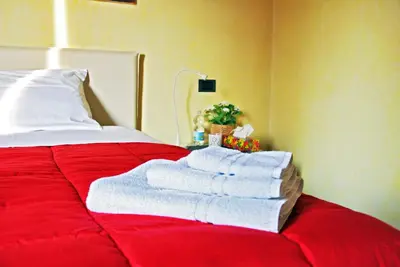 Letto o letti in una camera di Villa Stefania
