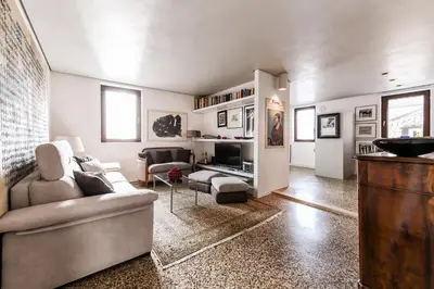 Area soggiorno di Venice Glass apartment
