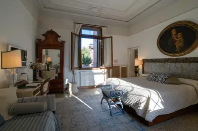 Letto o letti in una camera di Ca' della Corte