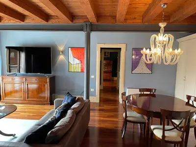 Area soggiorno di The Venice Penthouse and Rooftop-Terrace at Molino Stucky