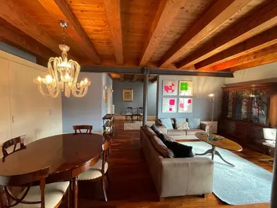 Area soggiorno di The Venice Penthouse and Rooftop-Terrace at Molino Stucky