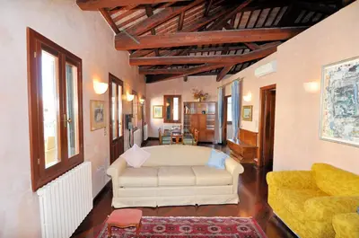 Area soggiorno di Casa Dei Pittori Venice Apartments
