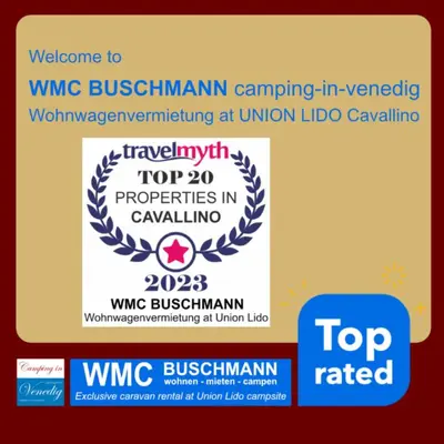 Certificato, attestato, insegna o altro documento esposto da WMC BUSCHMANN camping-in-venedig Wohnwagenvermietung at UNION LIDO Cavallino