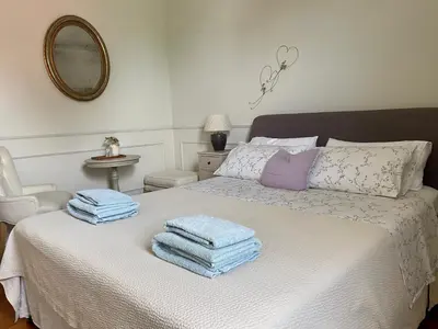 Letto o letti in una camera di Strategico per Venezia - Piscina e Aria Condizionata - Villa Gina