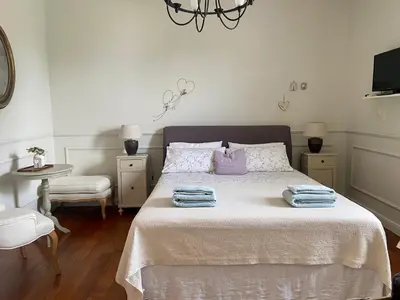 Letto o letti in una camera di Strategico per Venezia - Piscina e Aria Condizionata - Villa Gina