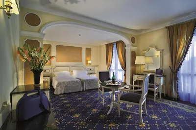 Letto o letti in una camera di Palace Hotel Meggiorato
