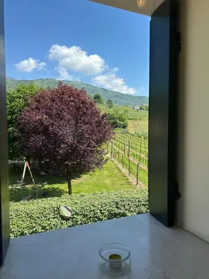 Vista generica sulle montagne o vista sulle montagne dall'interno dell'appartamento