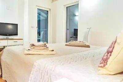 Letto o letti in una camera di Wooden house