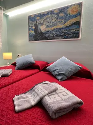 Letto o letti in una camera di MORI 1 CON BELLA VISTA NUOVO APPARTAMENTO