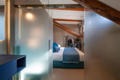 Letto o letti in una camera di Palazzo Pianca