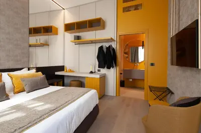 Letto o letti in una camera di Palazzo Pianca