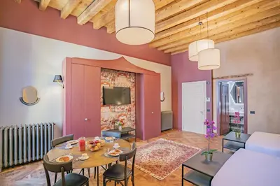 Area soggiorno di Corte Rubbi 6 Deluxe Studio Apartment