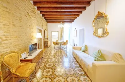 Area soggiorno di DolceVita Apartments N 499 Biennale