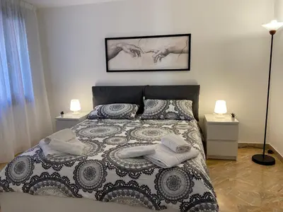 Letto o letti in una camera di Casa di Angela