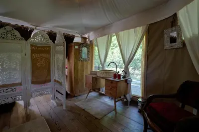 Area soggiorno di Glamping Canonici di San Marco